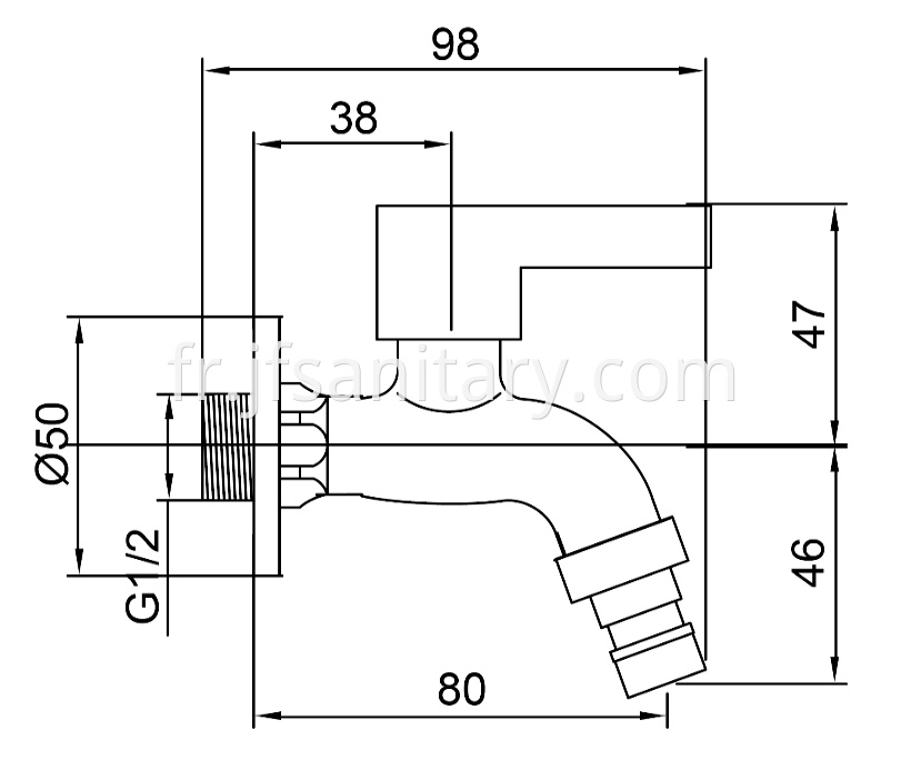 Size Of Washing Machine Bib Tap